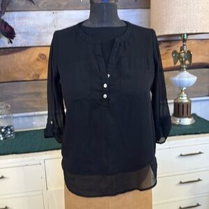 Express Black Sheer Top 3/4 sleeves